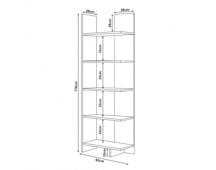Библиотека Vireftere 176x62x29 cm вид дърво []