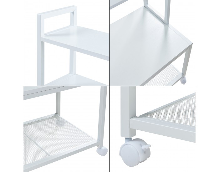 Сгъваема маса за принтер Svanaldsvipp 100x55x38 cm cm Бяла []