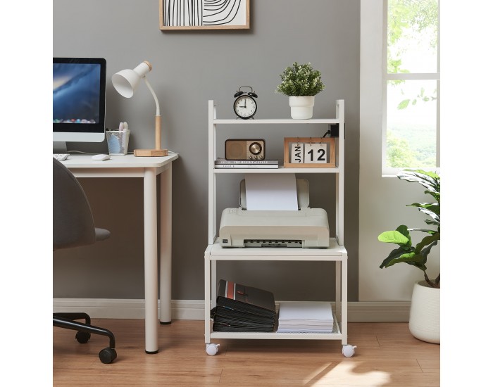 Сгъваема маса за принтер Svanaldsvipp 100x55x38 cm cm Бяла []