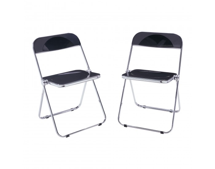 Комплект сгъваеми столове Pornainen от 2 черни []