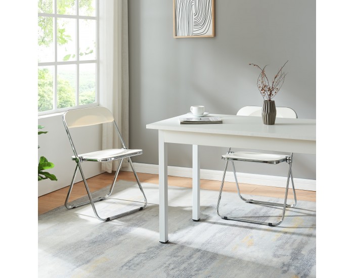 Сгъваем стол Pornainen комплект 2 бели []