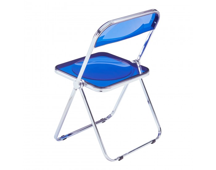 Сгъваем стол Pornainen комплект от 2 тъмно сини прозрачни []