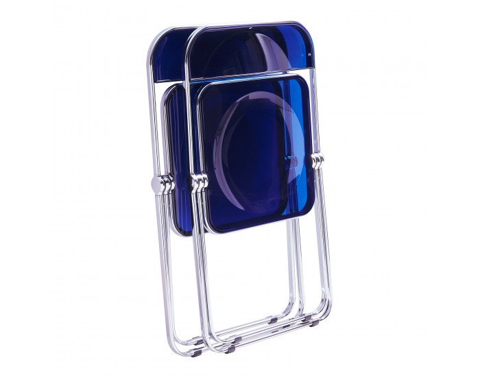 Сгъваем стол Pornainen комплект от 2 тъмно сини прозрачни []