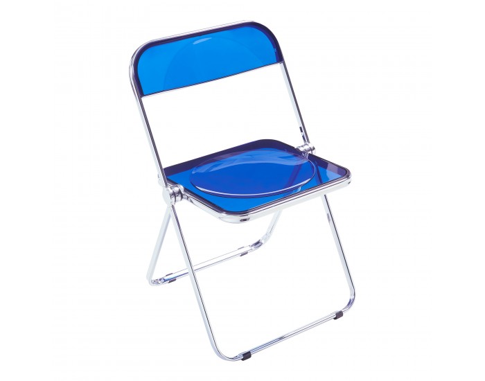 Сгъваем стол Pornainen, комплект 4 бр., тъмно син, прозрачен []