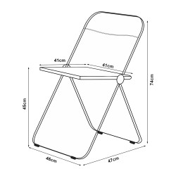 Сгъваем стол Pornainen комплект 6 черни [] - Трапезни столове