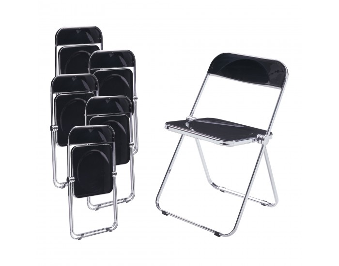 Сгъваем стол Pornainen комплект 6 черни []