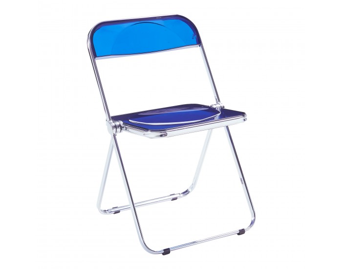 Сгъваем стол Pornainen, комплект 6 бр., тъмно син, прозрачен []