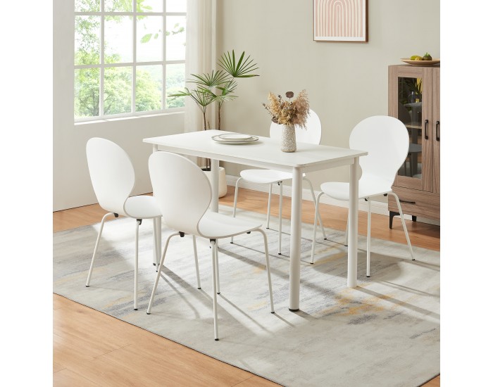 Комплект трапезарни столове Etne 4 бели []