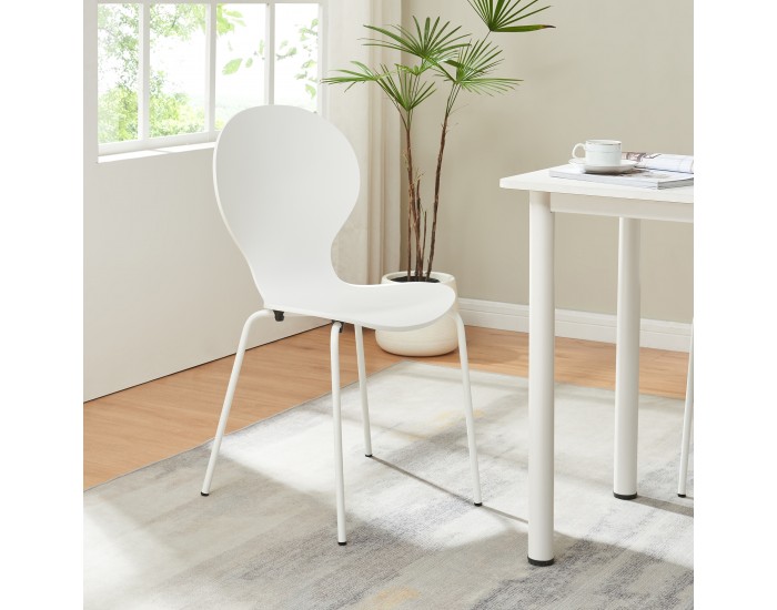 Комплект трапезарни столове Etne 4 бели []