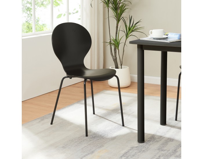 Комплект трапезарни столове Etne 4 черни []