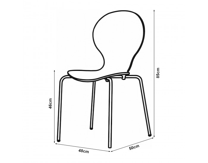 Комплект трапезарни столове Etne 4 черни []