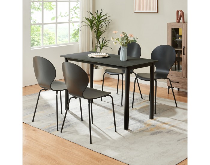 Комплект трапезарни столове Etne 4 черни []