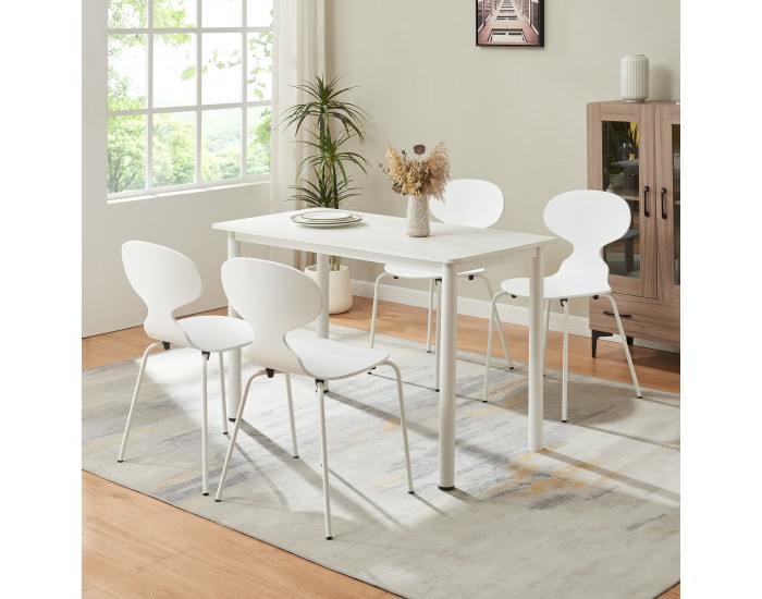 Комплект трапезарни столове Kil от 4 бели []