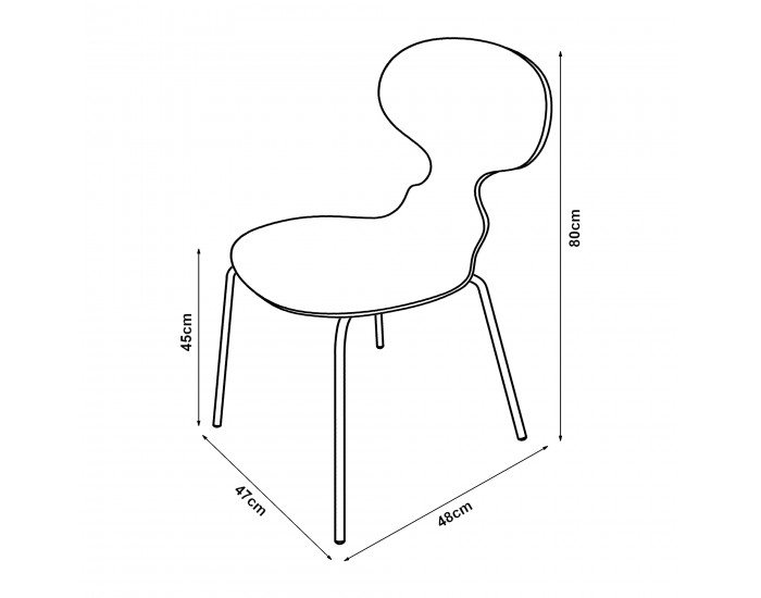 Комплект трапезарни столове Kil от 4 черни []