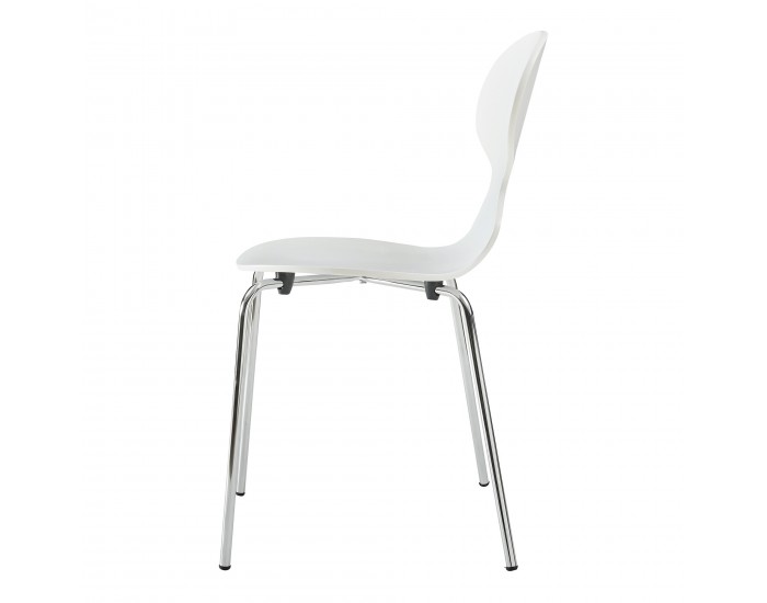 Комплект трапезарни столове Kil 4 бели/хром []