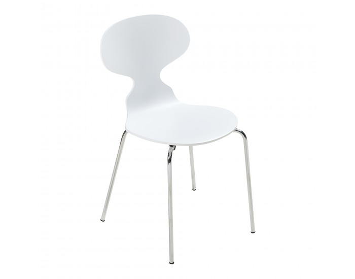 Комплект трапезарни столове Kil 4 бели/хром []