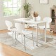 Комплект трапезарни столове Kil 4 бели/хром []