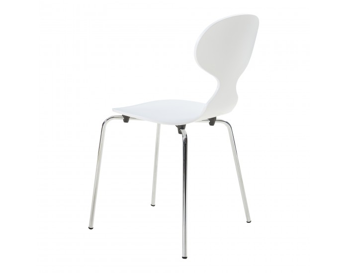 Комплект трапезарни столове Kil 4 бели/хром []