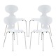 Комплект трапезарни столове Kil 4 бели/хром []