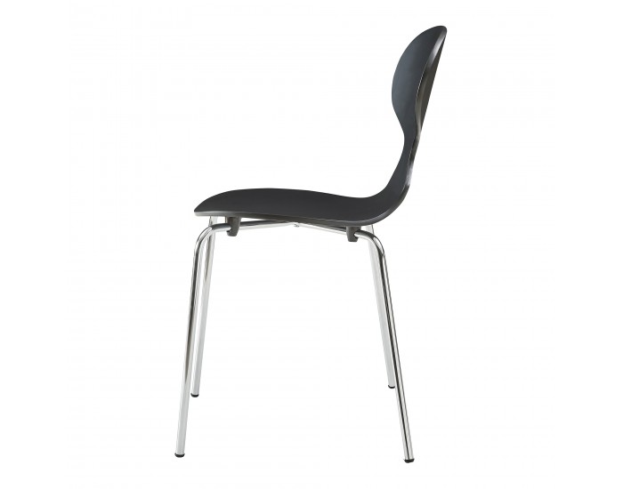 Комплект трапезарни столове Kil от 4 бр., черен/хром []