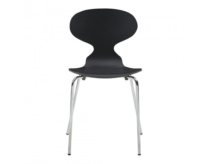 Комплект трапезарни столове Kil от 4 бр., черен/хром []