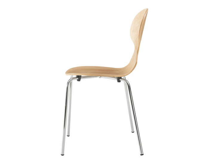 Комплект трапезарни столове Kil от 4 бр., дърво/хром []