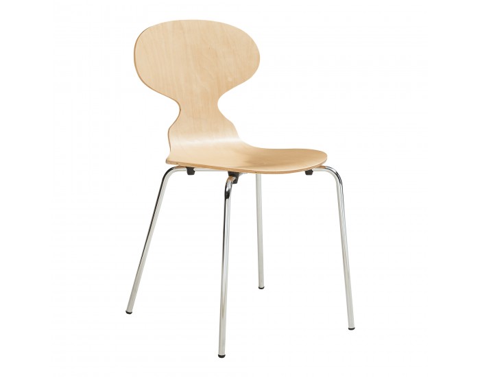 Комплект трапезарни столове Kil от 4 бр., дърво/хром []