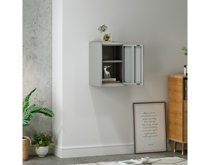 Стенен шкаф Burlöv 50x33x35 см стоманено сив []