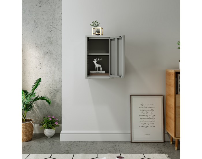 Стенен шкаф Burlöv 50x33x35 см стоманено сив []