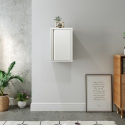 Стенен шкаф Burlöv 50x33x35 см стомана бял [] - Шкафове, Витрини, Модулни секции