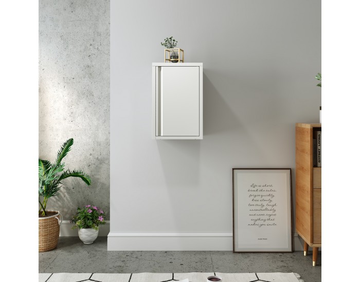 Стенен шкаф Burlöv 50x33x35 см стомана бял []