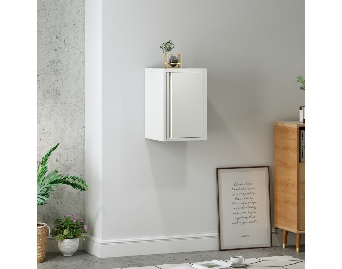 Стенен шкаф Burlöv 50x33x35 см стомана бял []