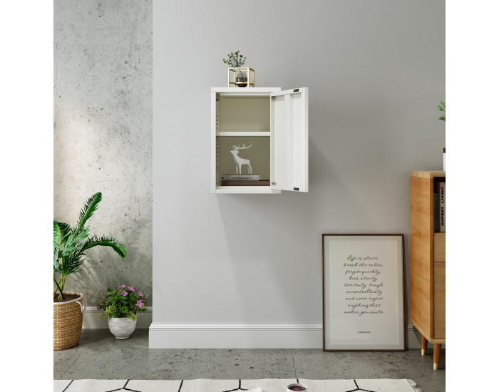 Стенен шкаф Burlöv 50x33x35 см стомана бял []