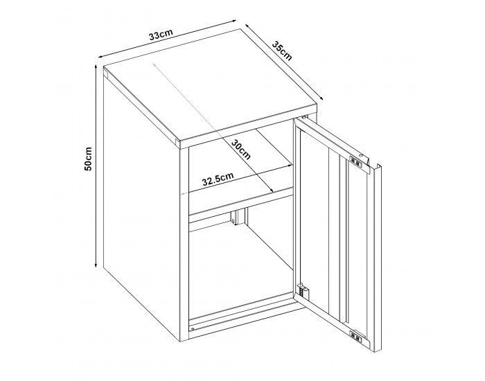 Стенен шкаф Burlöv 50x33x35 см стомана черен []