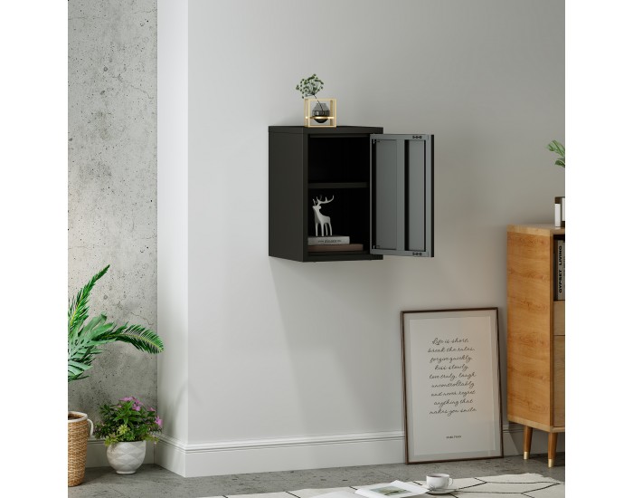 Стенен шкаф Burlöv 50x33x35 см стомана черен []