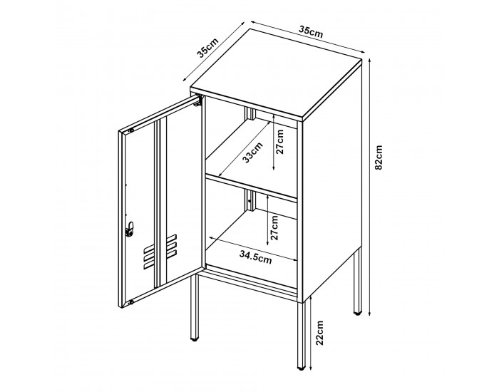 Нощно шкафче Hausjärvi комплект от 2 дръжки за врата дясна и лява черна []