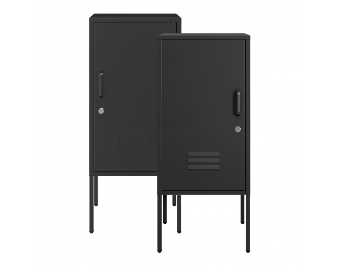 Нощно шкафче Hausjärvi комплект от 2 дръжки за врата дясна и лява черна []