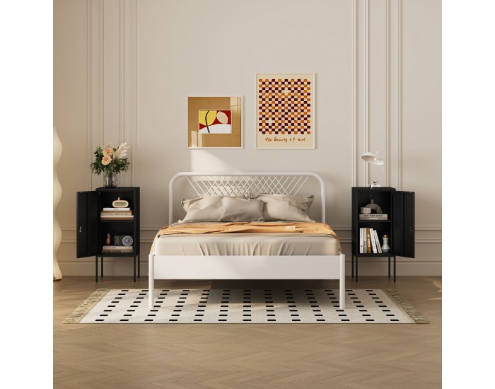 Нощно шкафче Hausjärvi комплект от 2 дръжки за врата дясна и лява черна []