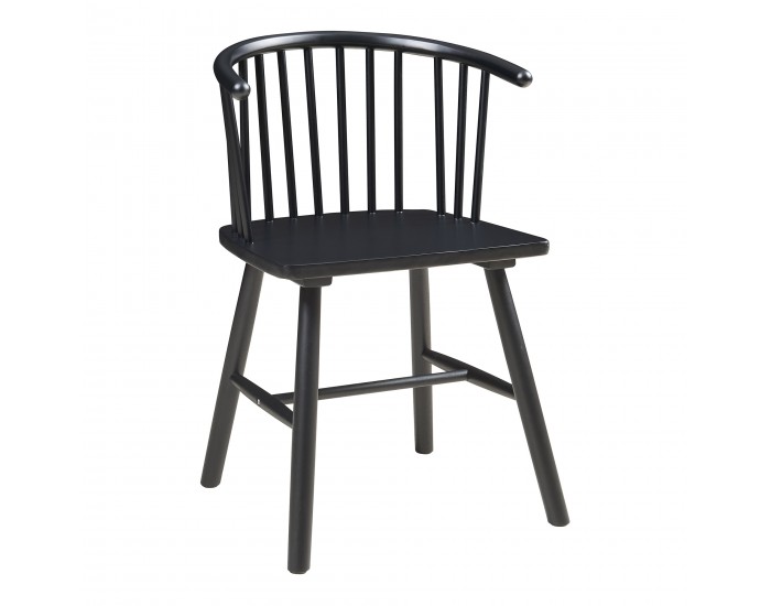 Трапезен стол Stami, комплект 2 бр., черно дърво []