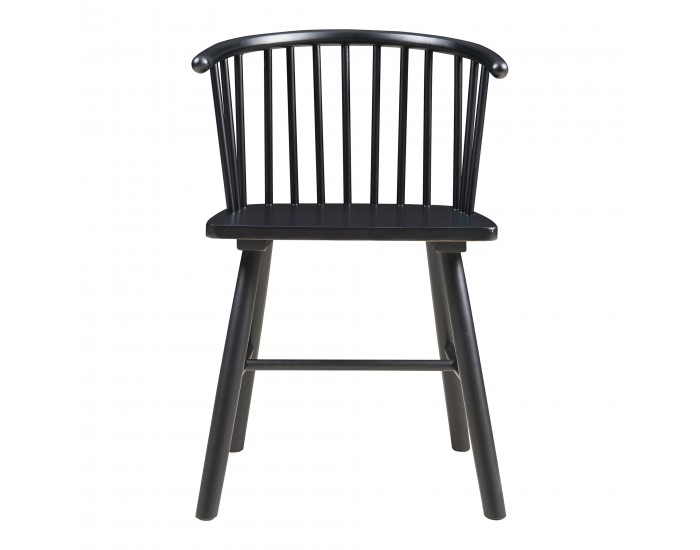 Трапезен стол Stami, комплект 2 бр., черно дърво []