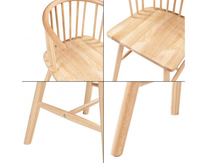 Трапезен стол Stami, 2 бр., естествено дърво []