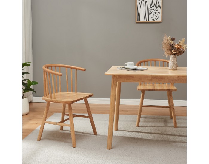 Трапезен стол Stami, 2 бр., естествено дърво []