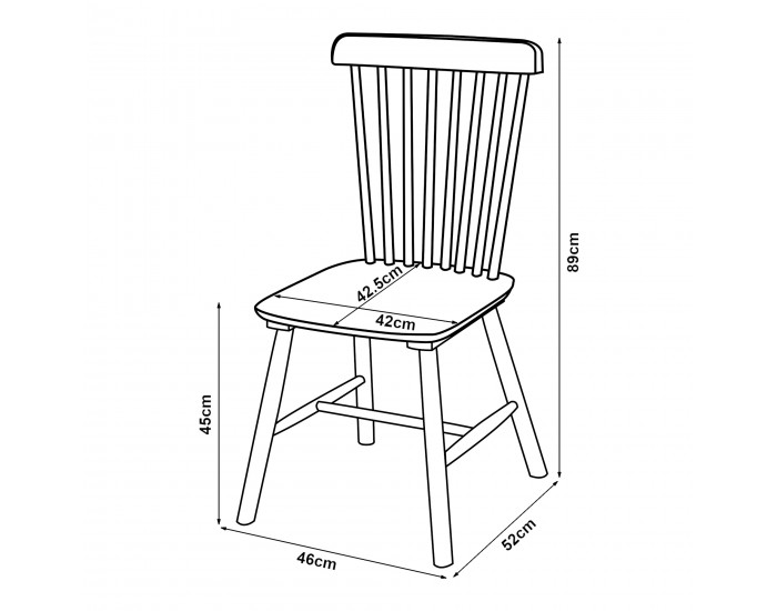 Комплект трапезарни столове Karmoy от 2 бр., дърво, вид на орех []