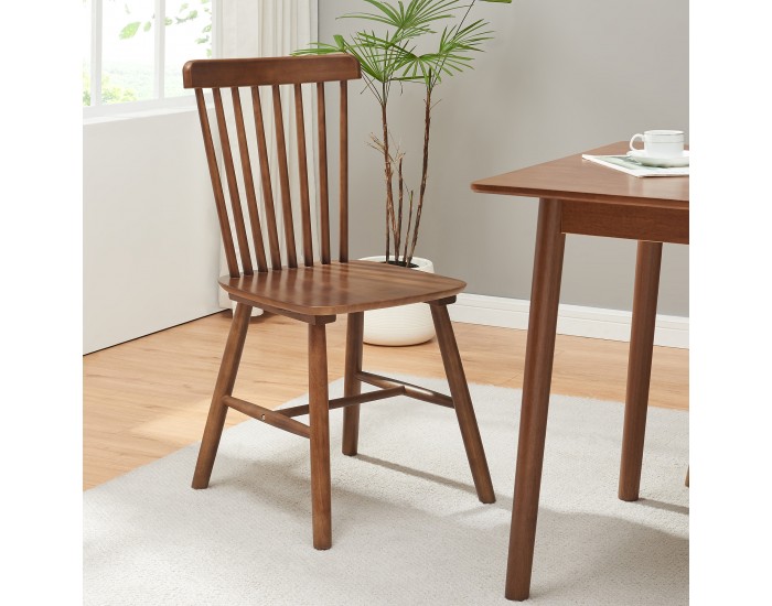 Комплект трапезарни столове Karmoy от 2 бр., дърво, вид на орех []