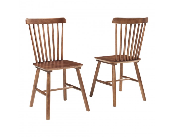 Комплект трапезарни столове Karmoy от 2 бр., дърво, вид на орех []