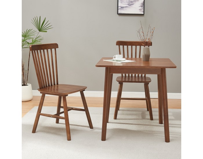 Комплект трапезарни столове Karmoy от 2 бр., дърво, вид на орех []