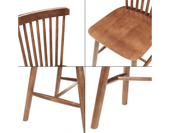 Комплект трапезарни столове Karmoy от 2 бр., дърво, вид на орех []