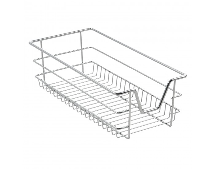 Комплект 2 телескопични чекмеджета 27x44x14 см стоманено сребристо []
