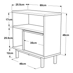 Помощна маса Vesanto 60x60x26 см дъб вид [] - Холни маси