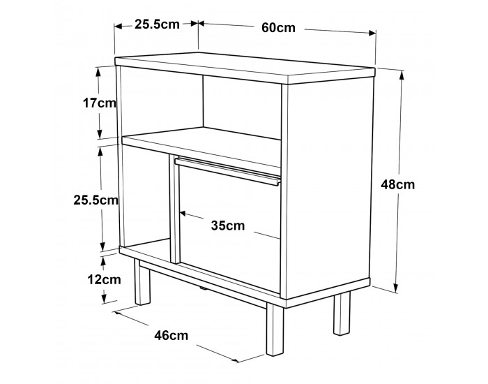 Помощна маса Vesanto 60x60x26 см дъб вид []